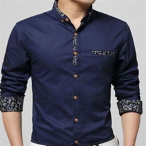 men's blue designer shirt